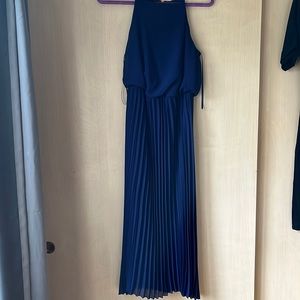 Sam Edelman Navy Pleated  Midi Dress